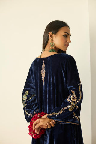 Embroidered Suit for Indian Wedding – Blue Tarunima by Sarang Kaur