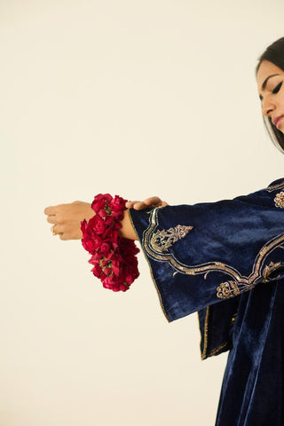 Embroidered Suit for Indian Wedding – Blue Tarunima by Sarang Kaur