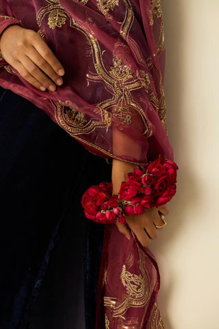 Embroidered Suit for Indian Wedding – Blue Tarunima by Sarang Kaur