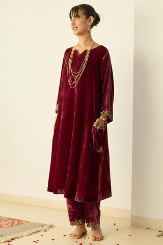 Embroidered Suit for Indian Wedding â€“ Red Tarunima by Sarang Kaur