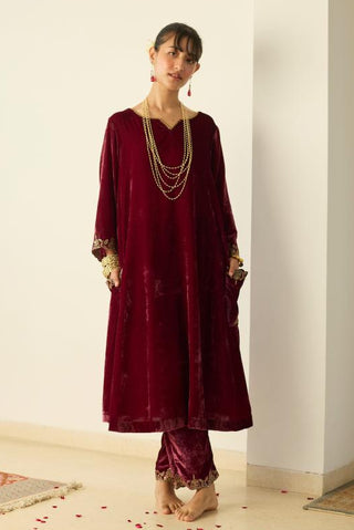 Embroidered Suit for Indian Wedding â€“ Red Tarunima by Sarang Kaur