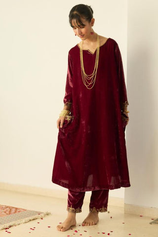 Embroidered Suit for Indian Wedding â€“ Red Tarunima by Sarang Kaur