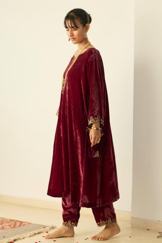 Embroidered Suit for Indian Wedding â€“ Red Tarunima by Sarang Kaur