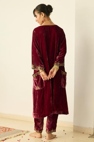 Embroidered Suit for Indian Wedding â€“ Red Tarunima by Sarang Kaur