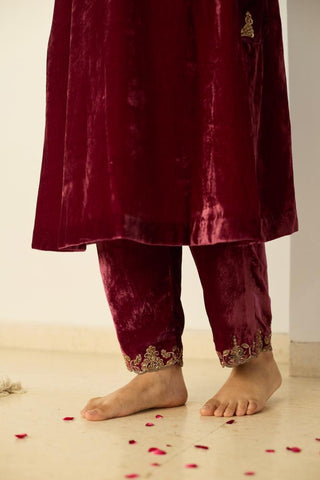 Embroidered Suit for Indian Wedding â€“ Red Tarunima by Sarang Kaur