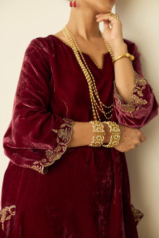 Embroidered Suit for Indian Wedding â€“ Red Tarunima by Sarang Kaur