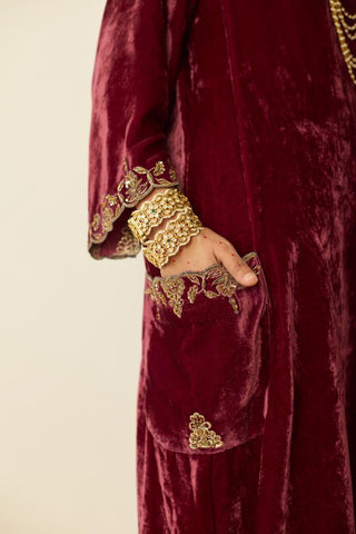 Embroidered Suit for Indian Wedding â€“ Red Tarunima by Sarang Kaur