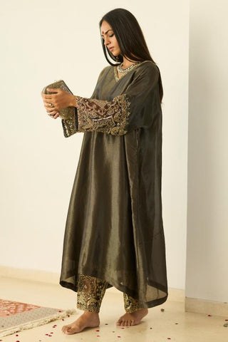 Kaftan Set for Indian Wear – Gray Rubaab by Sarang Kaur