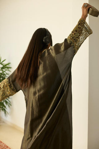 Gray tarunima rubaab kaftan set