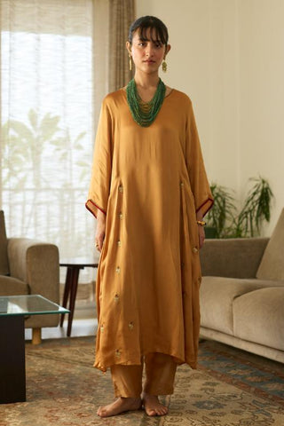Embroidered Suit for Festive Wear – Mustard Dua by Sarang Kaur