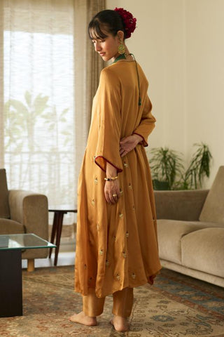 Embroidered Suit for Festive Wear – Mustard Dua by Sarang Kaur
