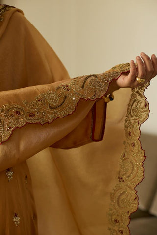 Embroidered Suit for Festive Wear – Mustard Dua by Sarang Kaur