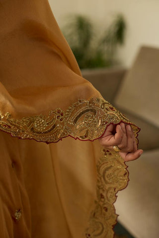 Embroidered Suit for Festive Wear – Mustard Dua by Sarang Kaur