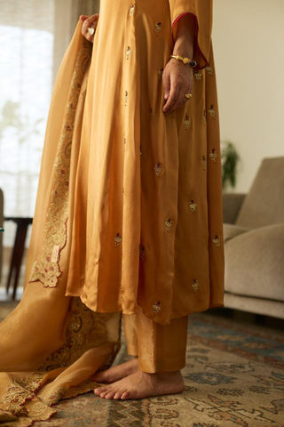 Embroidered Suit for Festive Wear – Mustard Dua by Sarang Kaur