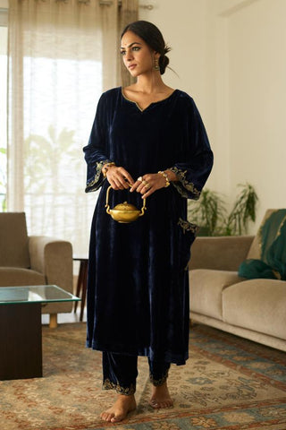 Embroidered Suit for Traditional Festivities – Blue Muraad by Sarang Kaur