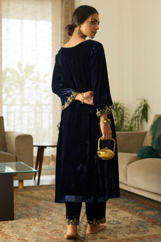 Embroidered Suit for Traditional Festivities – Blue Muraad by Sarang Kaur