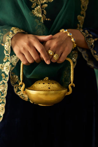 Embroidered Suit for Traditional Festivities – Blue Muraad by Sarang Kaur