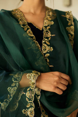 Embroidered Suit for Traditional Festivities – Blue Muraad by Sarang Kaur