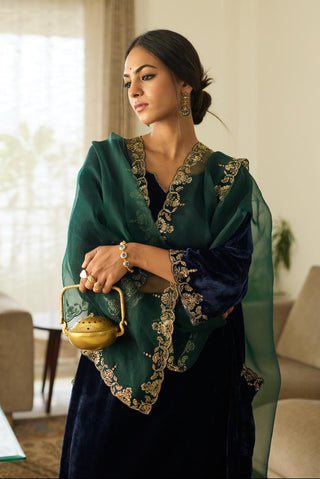 Embroidered Suit for Traditional Festivities – Blue Muraad by Sarang Kaur