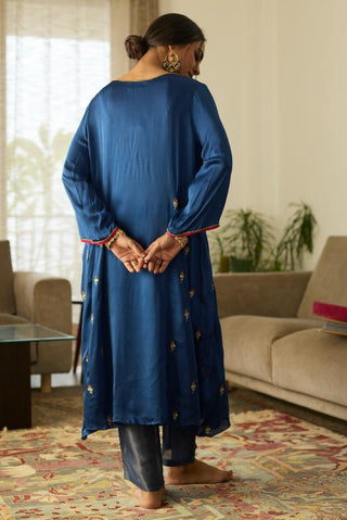 Embroidered Suit for Day Festivities – Blue Dua by Sarang Kaur
