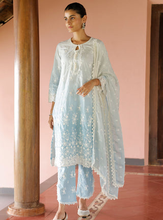 Blue zehen malgudi day kurta set