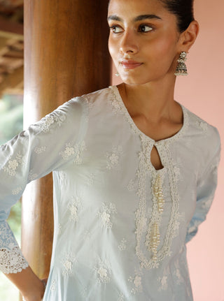 Blue zehen malgudi day kurta set