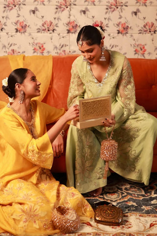 Mini cylinder bag for women for Contemporary Wear – Mia gold mini cylinder bag by House of Kosha