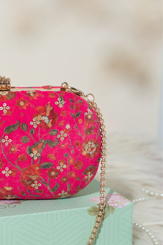 Pink eva capsule clutch