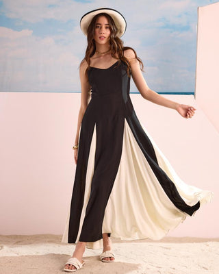 Maxi Dress Monochrome Wear - Black Maxi Dress by Zazu