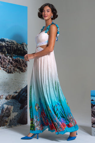 Flared Dress for Contemporary Wear – Ivory Seathrough Me by Nautanky