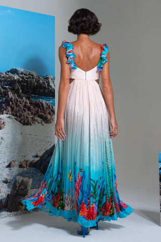 Flared Dress for Contemporary Wear – Ivory Seathrough Me by Nautanky