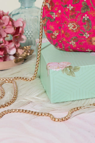 Pink eva capsule clutch