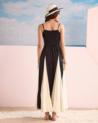 Maxi Dress Monochrome Wear - Black Maxi Dress by Zazu