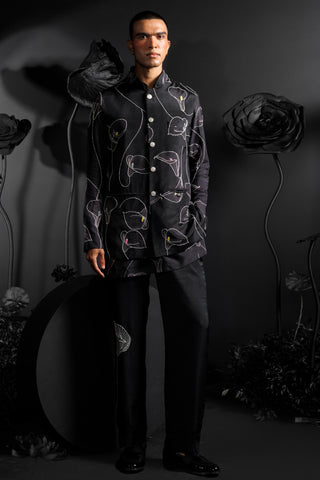 Gray serenity kurta set with koti