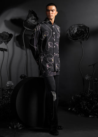 Gray serenity kurta set with koti