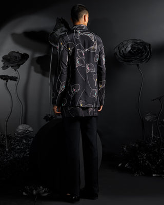 Gray serenity kurta set with koti