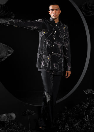 Gray serenity kurta set with koti