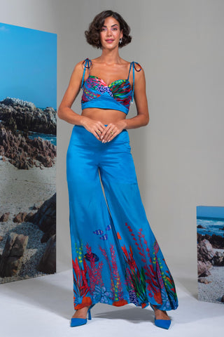 Bustier with Flared Pants for Contemporary Wear – Blue Blue Lagoon by Nautanky