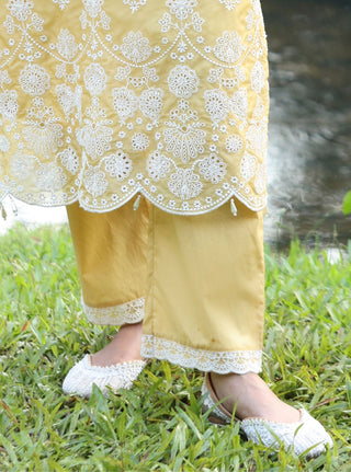 Yellow malgudi days kiyan kurta set