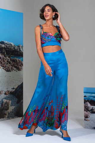 Bustier with Flared Pants for Contemporary Wear – Blue Blue Lagoon by Nautanky
