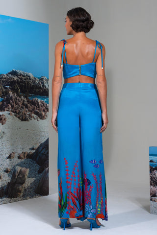 Bustier with Flared Pants for Contemporary Wear – Blue Blue Lagoon by Nautanky