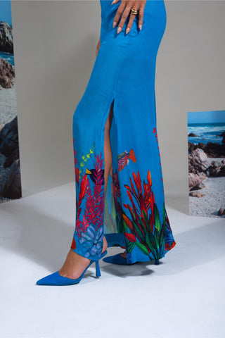 Bustier with Flared Pants for Contemporary Wear – Blue Blue Lagoon by Nautanky