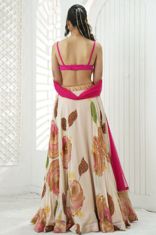 Pink Lehenga for Indian Wedding – Aangan Bralette Set by Priti Sahni