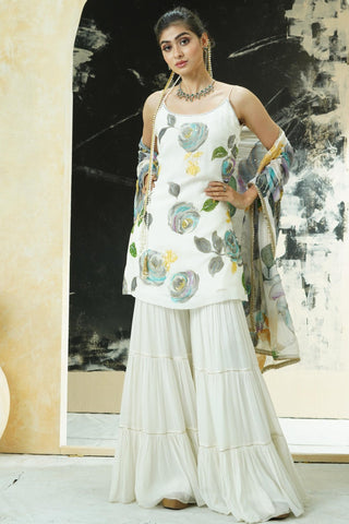 Sharara Set for Indian Wedding – Ivory Aangan Kurta by Priti Sahni