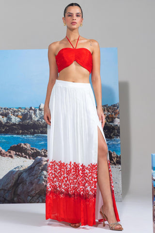White catch me coral wow bustier & skirt