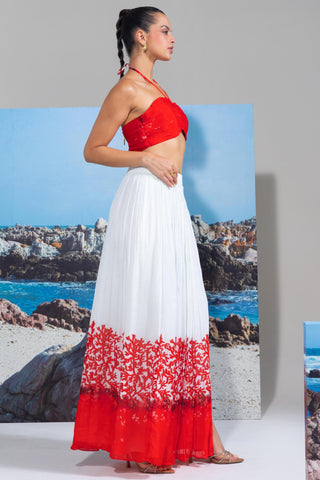 White catch me coral wow bustier & skirt