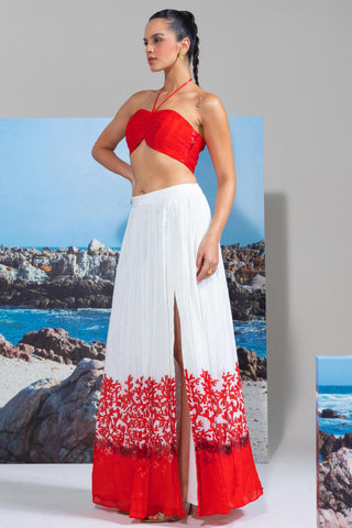 White catch me coral wow bustier & skirt