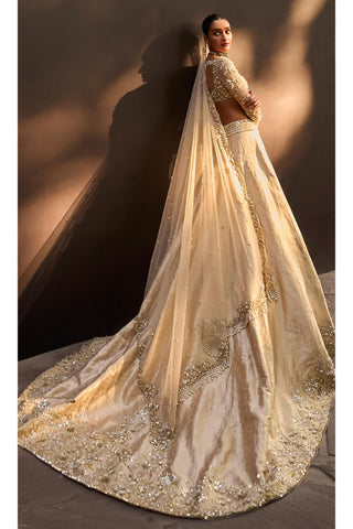 Brocade Lehenga Set Indian Wedding Beige Brocade by Tamanna Punjabi Kapoor