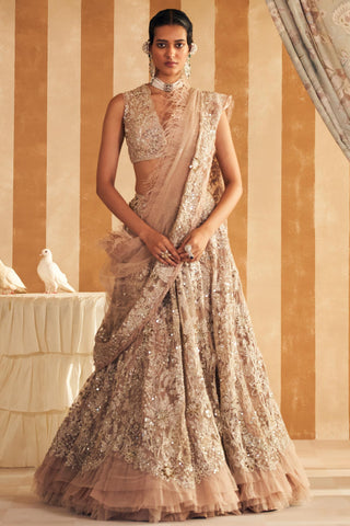 Beige inaara hunar lehenga set