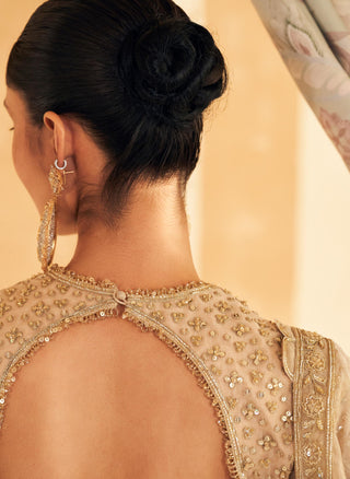 Gold zarina hunar lehenga set